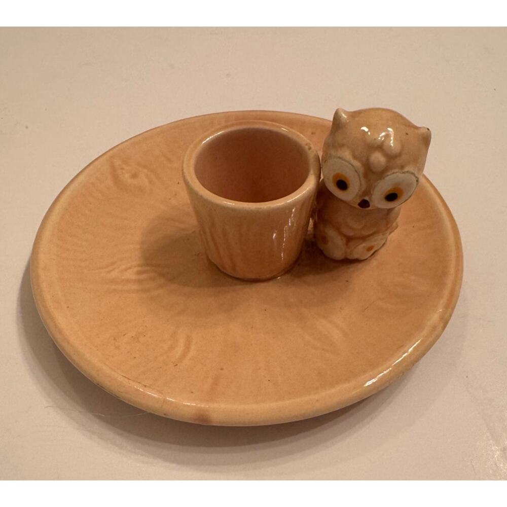 Vtg Josef Originals Japan Owl Candlestick Votive Holder